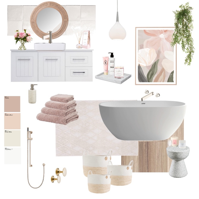 Pink Calm Bathroom Mood Board by Interiors By Zai on Style Sourcebook