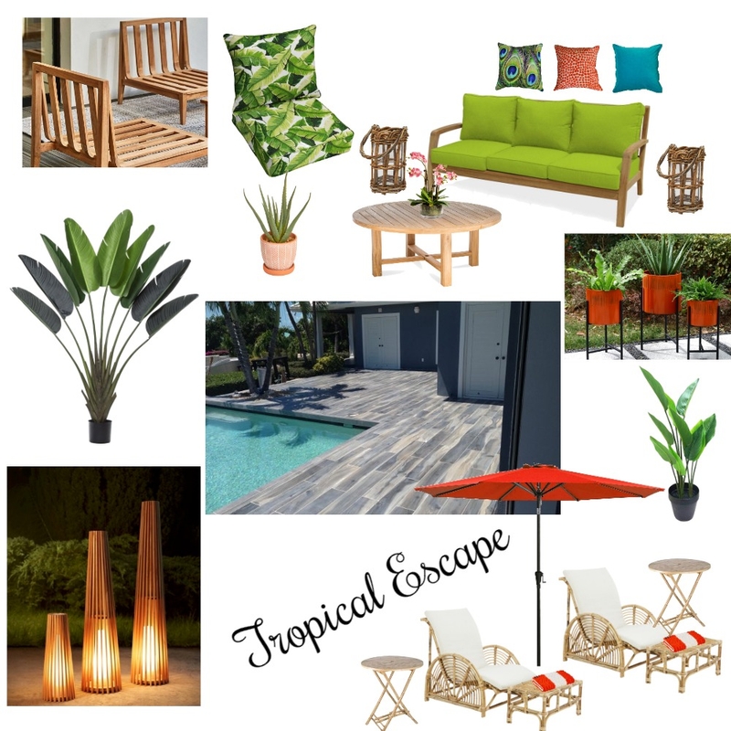 Tropical Decor for pool deck Mood Board by StyledbyShania on Style Sourcebook