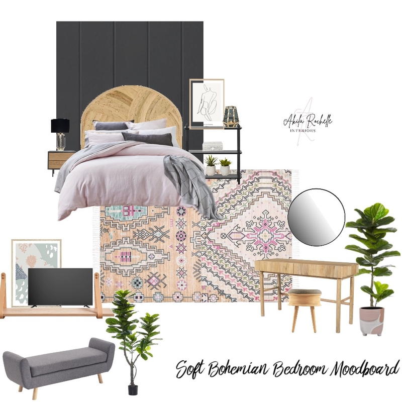 Soft Bohemian Bedroom Mood Board by AkilaRochelle Interiors on Style Sourcebook