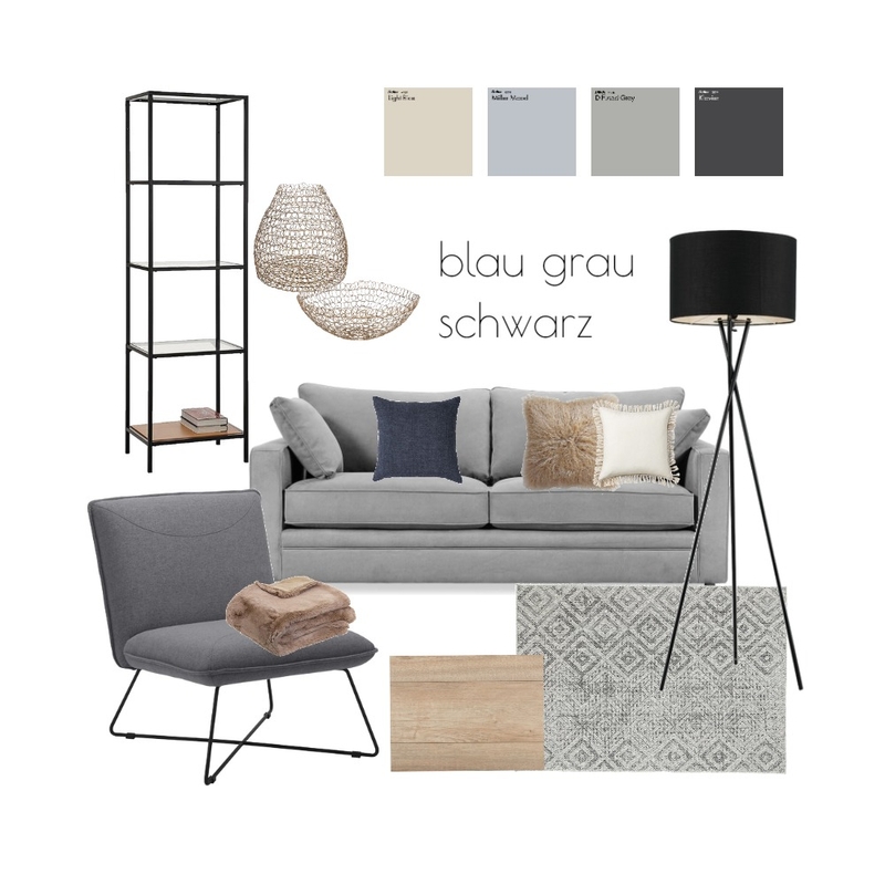 Wohnzimmer Schneider blau grau schwarz Mood Board by RiederBeatrice on Style Sourcebook