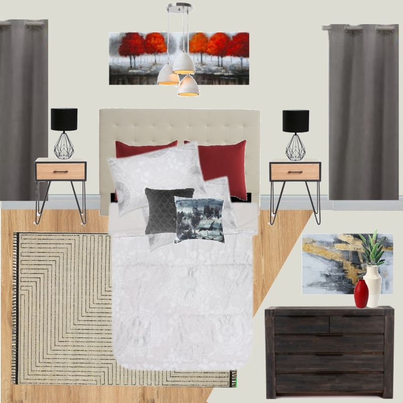 B6 - BEDROOM - MODERN - RED Mood Board by Taryn on Style Sourcebook