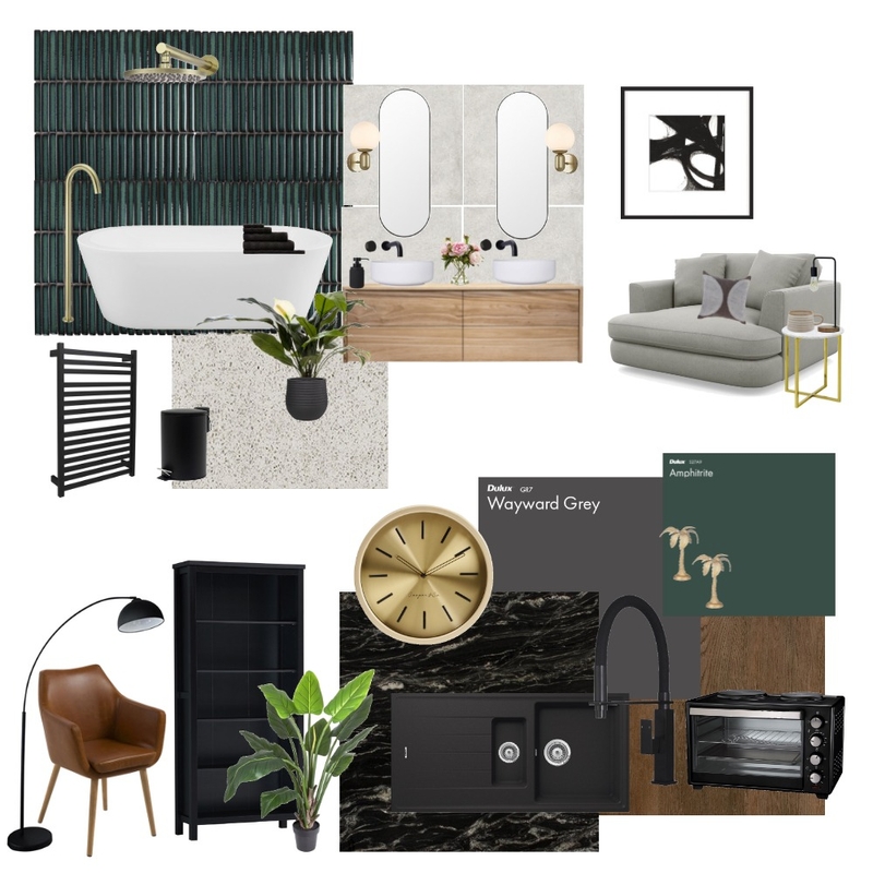 Emerald & Brass Mood Board by evans_grace on Style Sourcebook