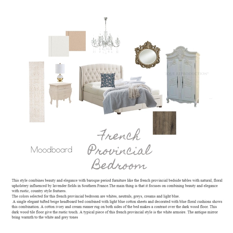 French Provincial bedroom style Mood Board by Rossana on Style Sourcebook