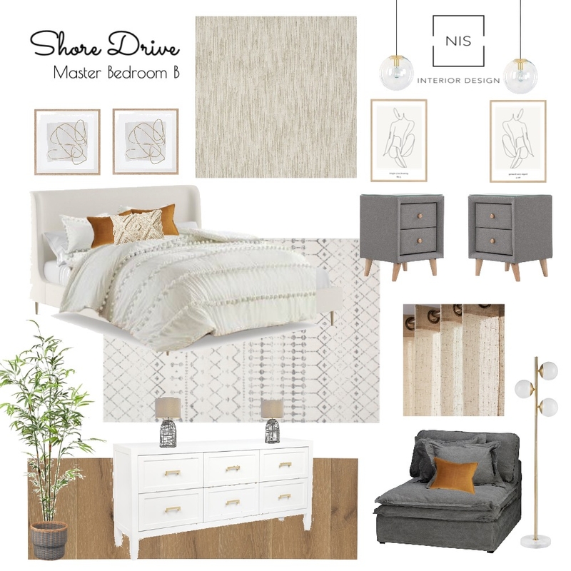 Shore Drive - Master Bedroom (option B) Mood Board by Nis Interiors on Style Sourcebook