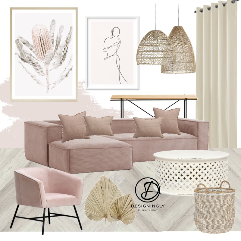Blush & Rattan Mood Board by Designingly Co on Style Sourcebook