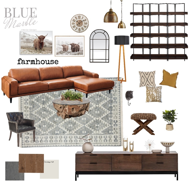 Rustic Farmhouse Mood Board by Blue Marble Interiors on Style Sourcebook