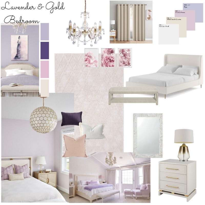 Lavender and Gold Bedroom Mood Board by rachweaver21 on Style Sourcebook