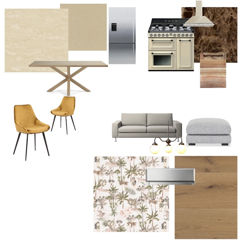 Karine's flat kitchen dining living area Mood Board by KlaraDeak on Style Sourcebook