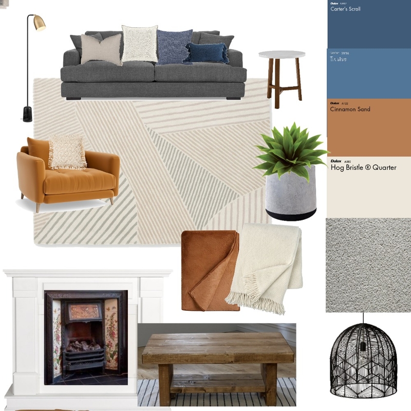Living Room Warm neutrals plus blue v2 Mood Board by emma_kate on Style Sourcebook