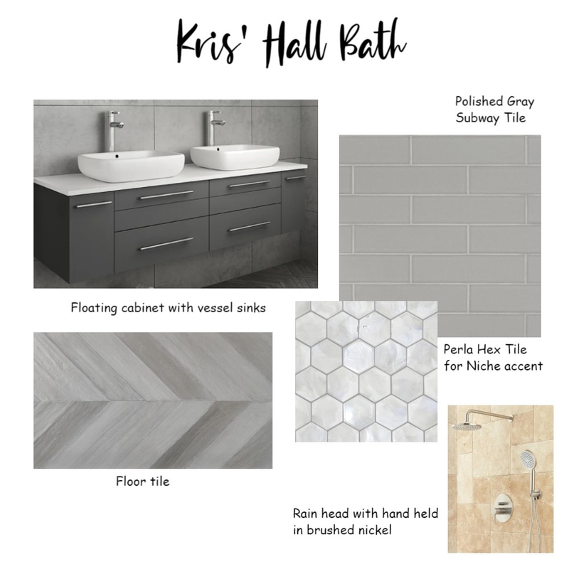 Kris' Hall Bath 3 Mood Board by Kimberly George Interiors on Style Sourcebook