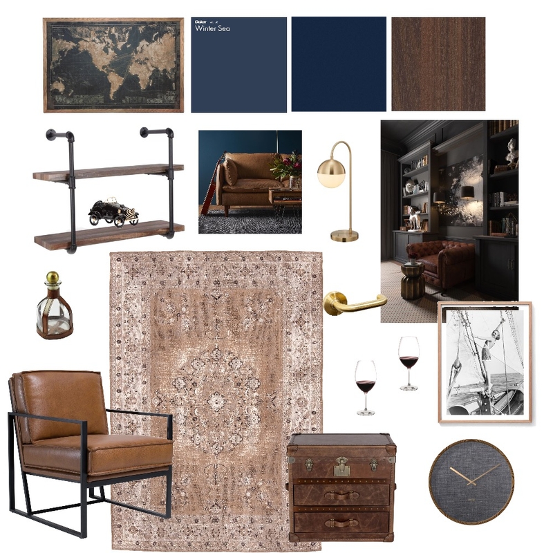 Mature Man Cave/Office Mood Board by ashleytanferani on Style Sourcebook