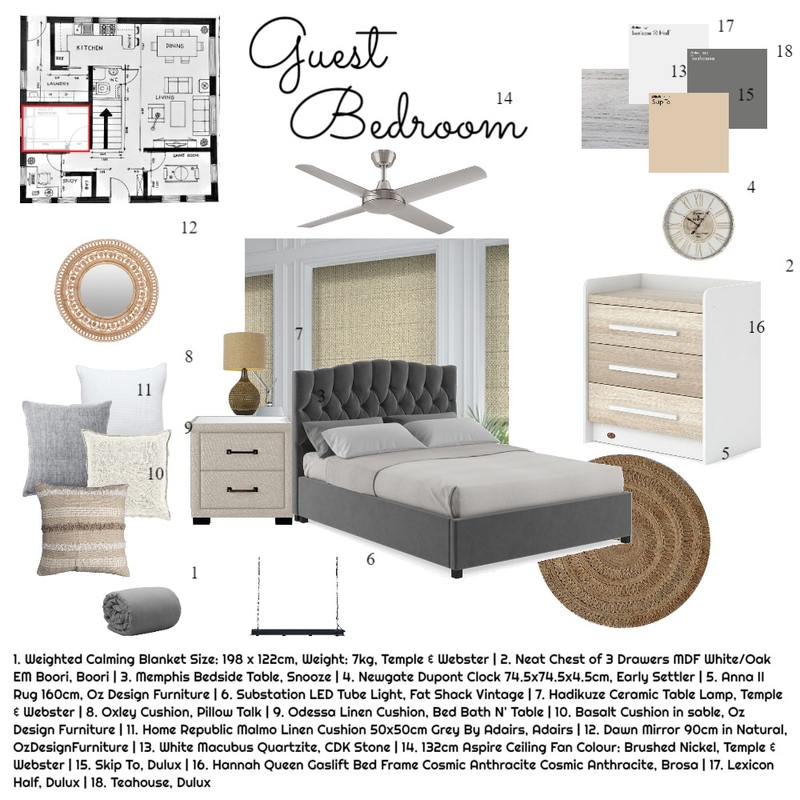 Guest Bedroom Mood Board by pamvrl on Style Sourcebook