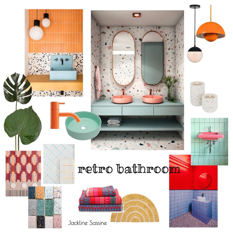 retro bathroom style Mood Board by js on Style Sourcebook