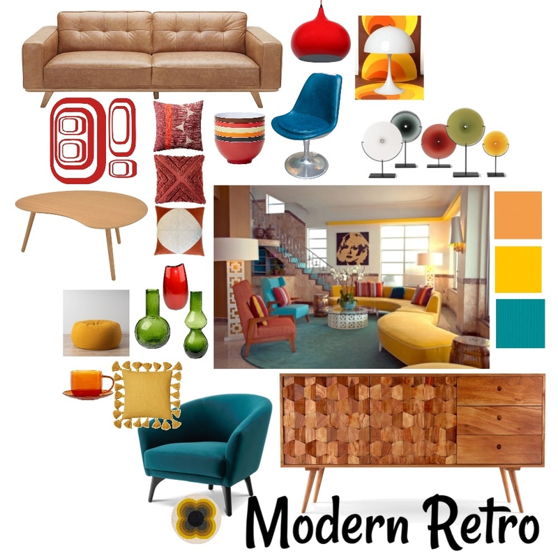 Modern Retro 2 Mood Board by Jo Steel on Style Sourcebook