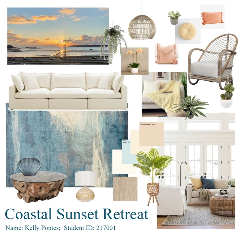 IDI - Module 3 - Sunset Costal Retreat Mood Board by pontesk on Style Sourcebook