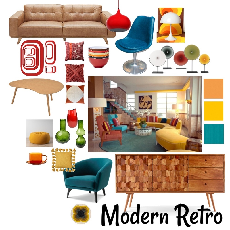Modern Retro 2 Mood Board by Jo Steel on Style Sourcebook