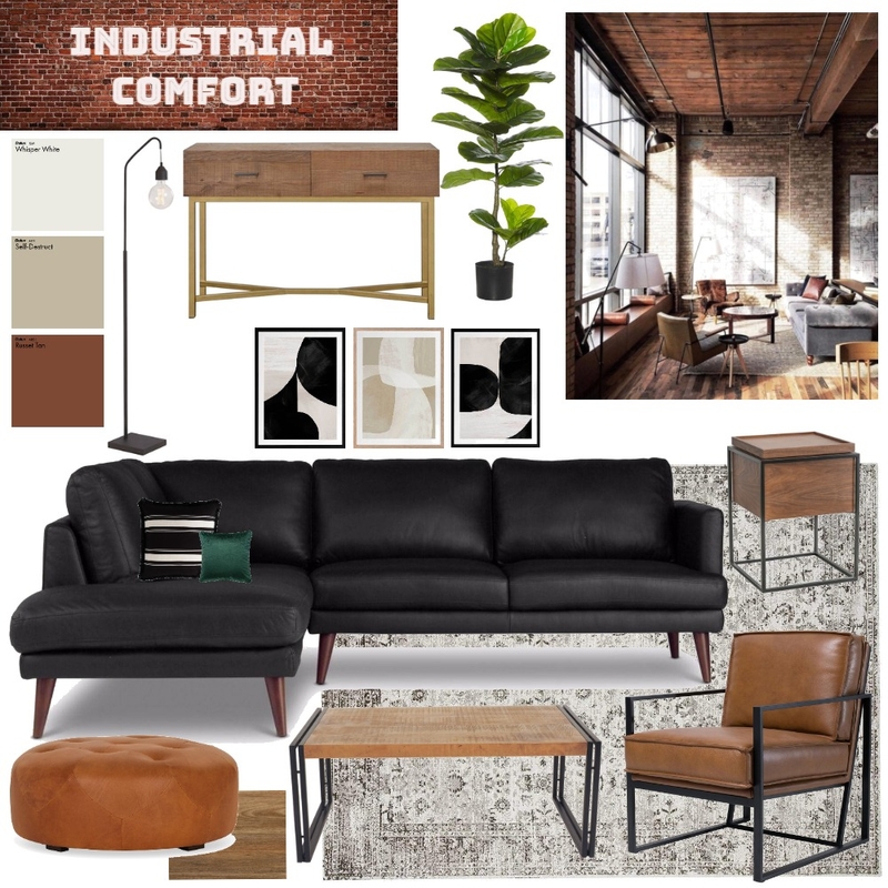 Industrial Living Room Mood Board by mariamharutunian on Style Sourcebook