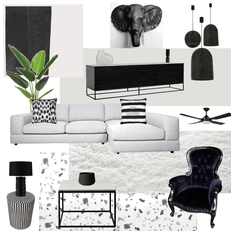 Living room Black & White Mood Board by ELEDA DESIGN Interiors on Style Sourcebook
