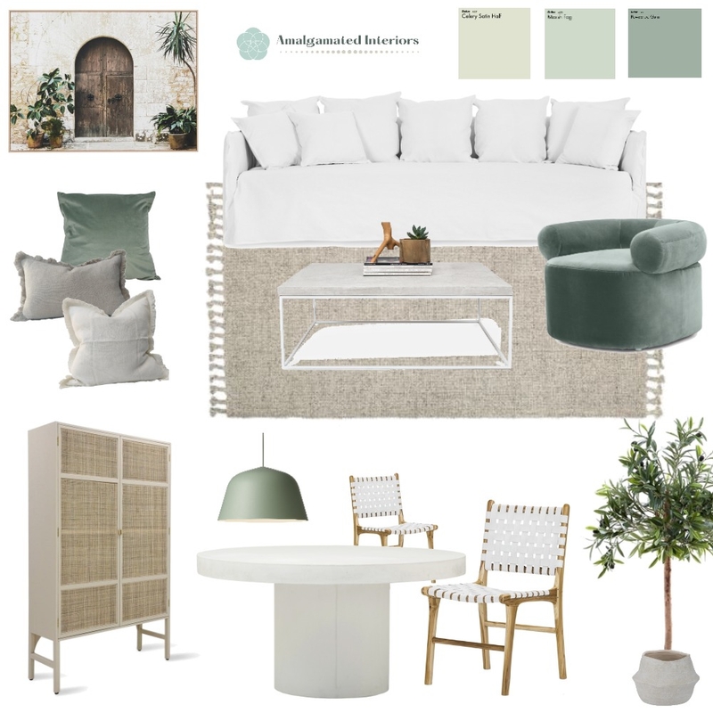 Agave Green Inspired Living and Dining Mood Board by Amalgamated Interiors on Style Sourcebook