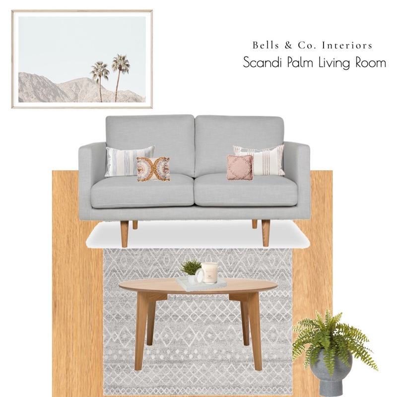 Scandi Palm Living Room Mood Board by Bells & Co. Interiors on Style Sourcebook