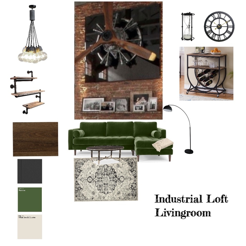 Industrial Loft Livingroom Mood Board by cella on Style Sourcebook