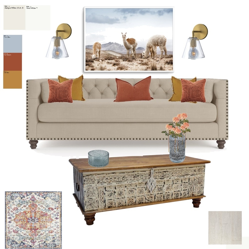 split complementary blue, yel oran,red oran Mood Board by Decorous Design on Style Sourcebook