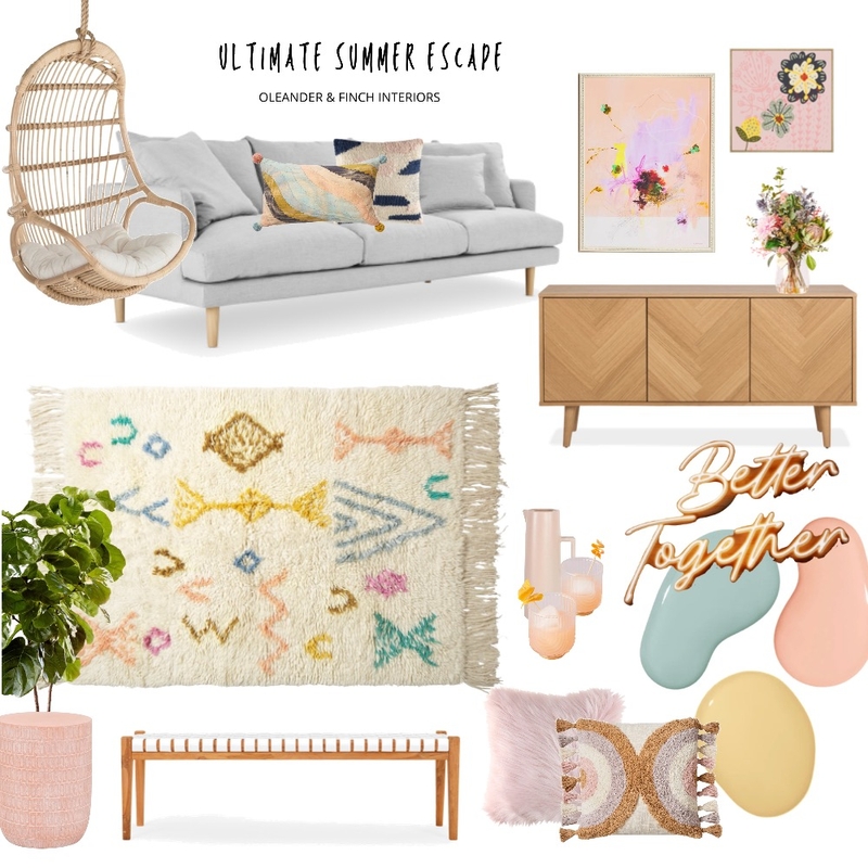 Summer Fun Mood Board by Oleander & Finch Interiors on Style Sourcebook