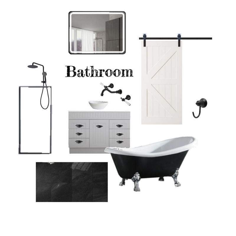 B&W French Provincial x Farmhouse Bathroom Mood Board by Abbey Brookes on Style Sourcebook