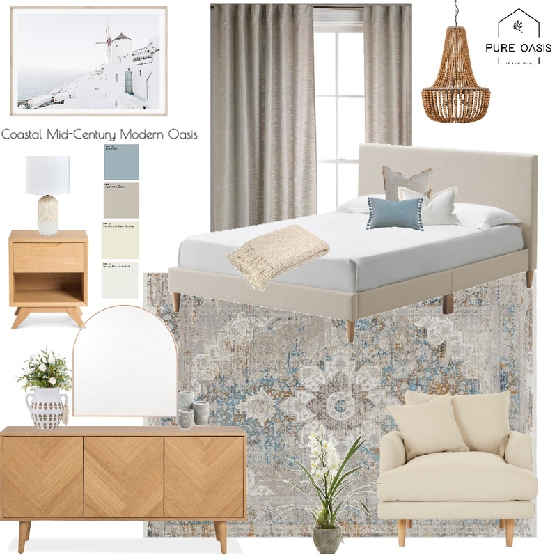 Coastal Mid-Century Modern Oasis Mood Board by QuantheStylist on Style Sourcebook