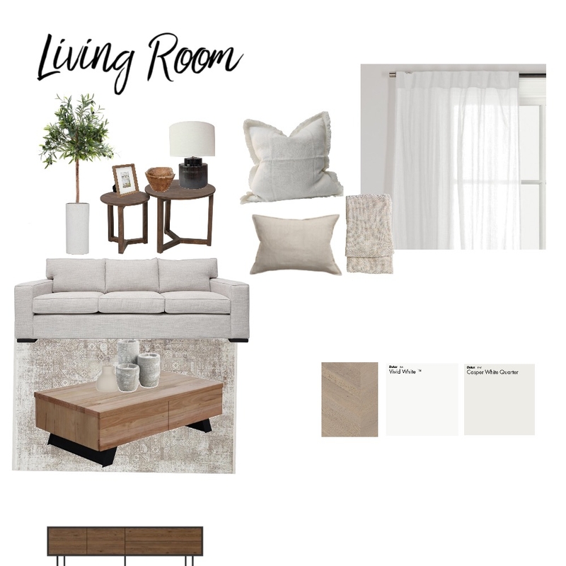 Module 9- living room sample board Mood Board by Elevare Co on Style Sourcebook