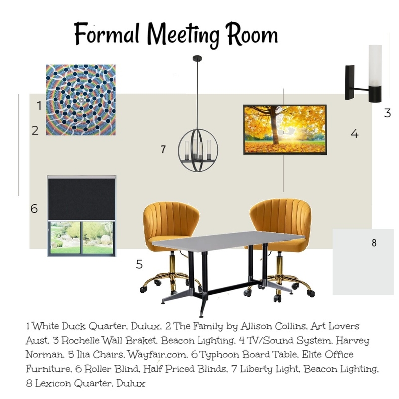Formal Meeting Room Mood Board by Cathyd on Style Sourcebook