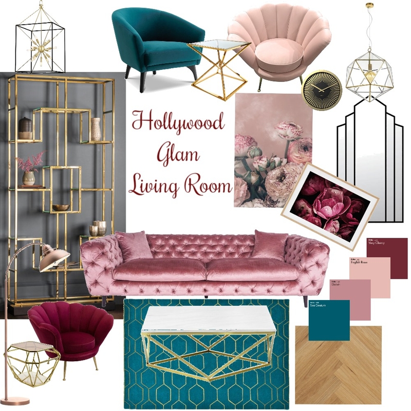 Hollywood Glam Living Room Mood Board by fionajuliana on Style Sourcebook
