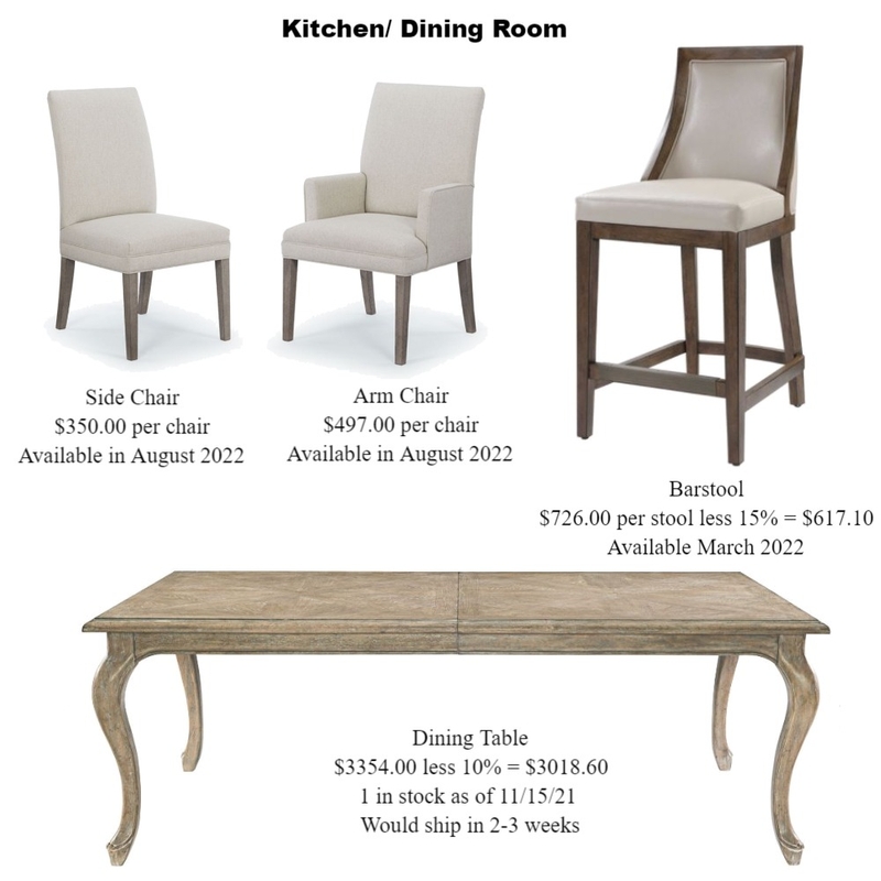 Katy Wheeler dining table, chairs, barstool Mood Board by Intelligent Designs on Style Sourcebook