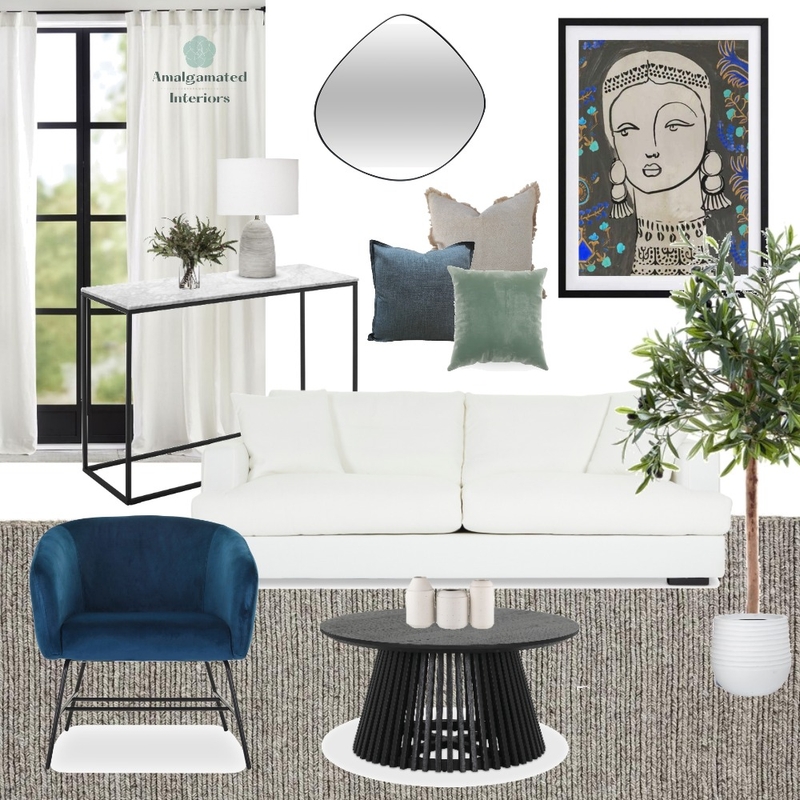 Contemporary Living - Blues Mood Board by Amalgamated Interiors on Style Sourcebook