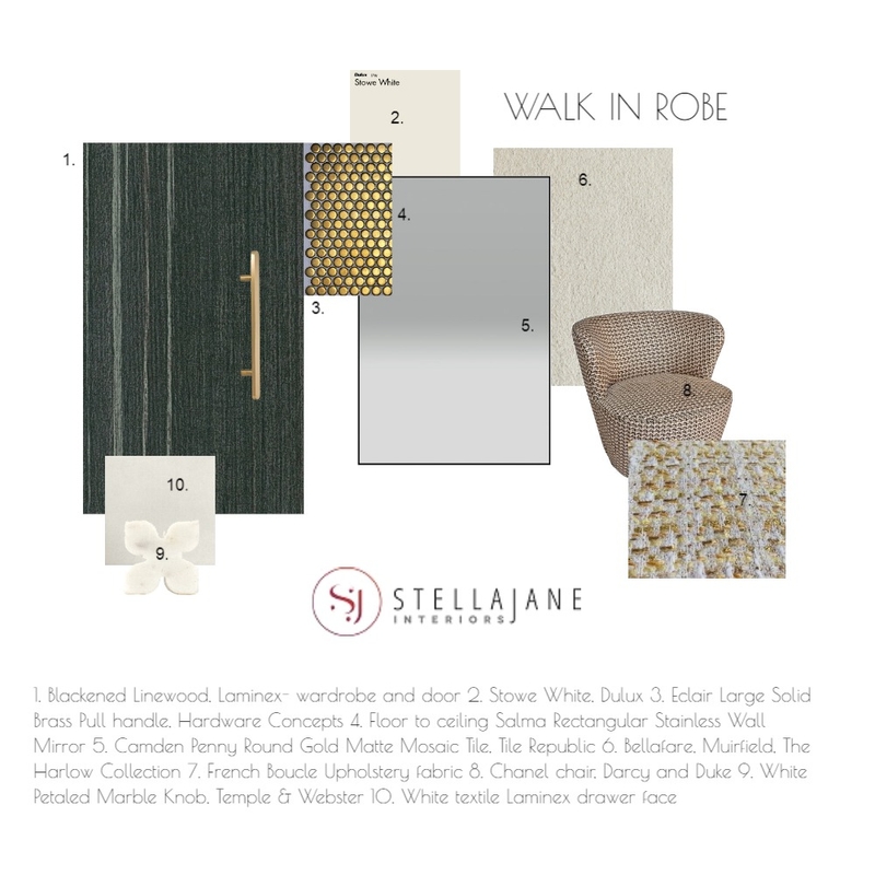 Wardrobe Material Board Mood Board by StellaJane Interiors on Style Sourcebook