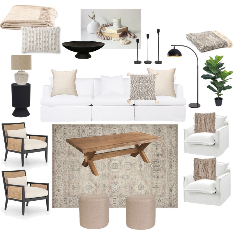 Modern Farmhouse Living Room Mood Board by Sarah Beairsto on Style Sourcebook