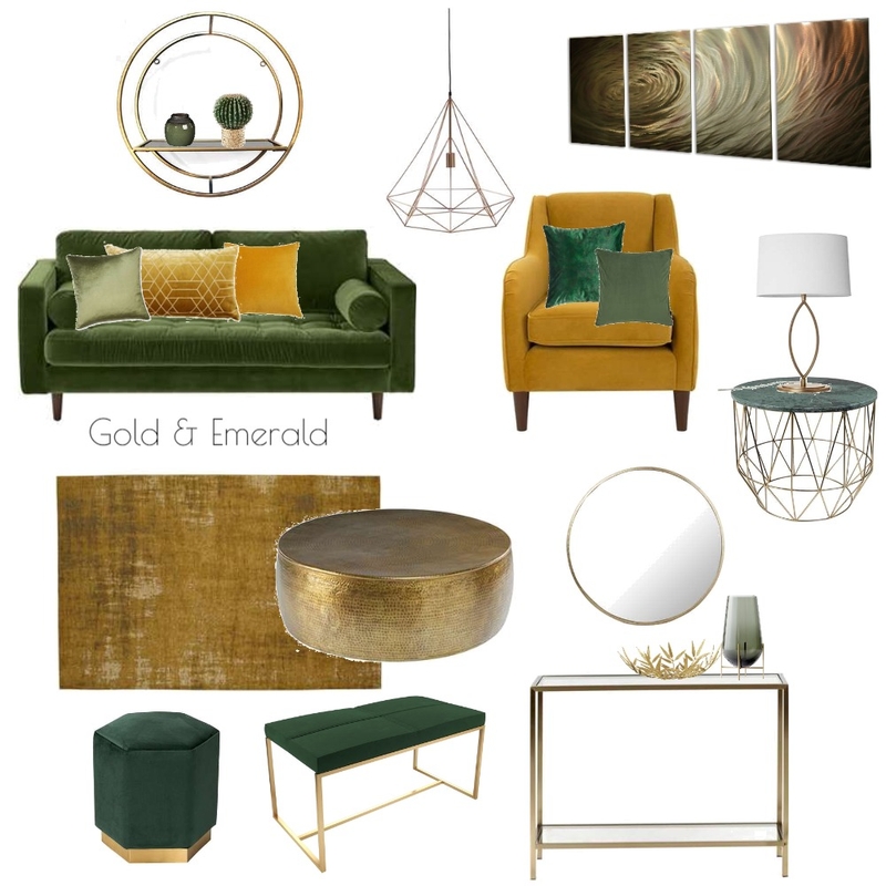 Gold & Emerald Green Luxury Mood Board by Andonia Interior Design on Style Sourcebook