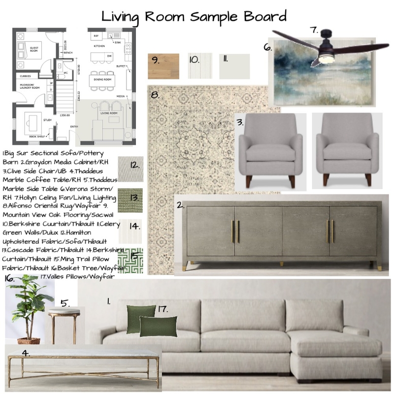 Living Room Sample Board Mood Board by jenleclair on Style Sourcebook