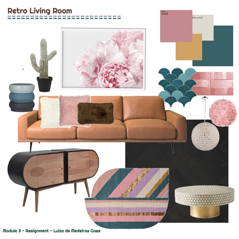 Module 3 - Retro Living Room Mood Board by LuizaMeg on Style Sourcebook