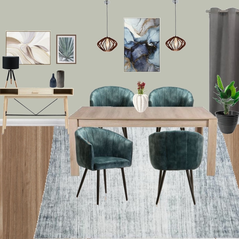 D6 - DINING ROOM MODERN TEAL & GREY Mood Board by Taryn on Style Sourcebook