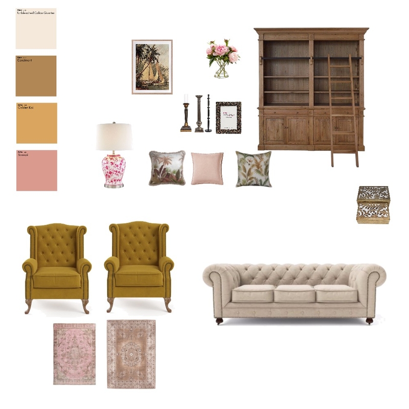 Analogous Living Room Mood Board by MelodyMay on Style Sourcebook