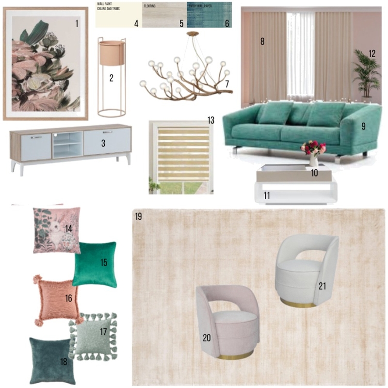 Split Complementary Lounge Mood Board by ClC Interior Design on Style Sourcebook