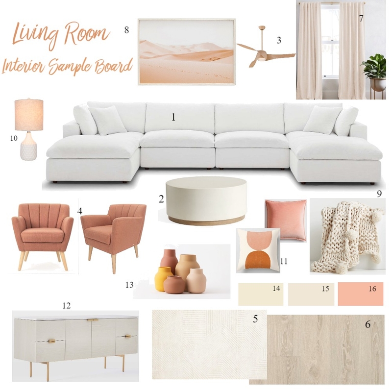 Living room sample Board, Mood Board by Uyanga on Style Sourcebook