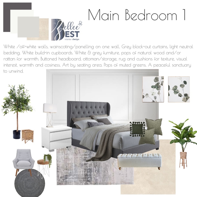 Kay Main Bedroom Mood Board by Zellee Best Interior Design on Style Sourcebook