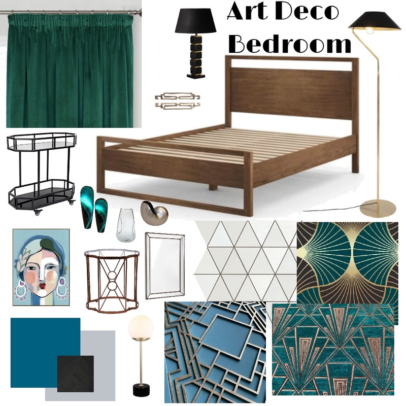 Art Deco Bedroom Mood Board by LinCatt on Style Sourcebook