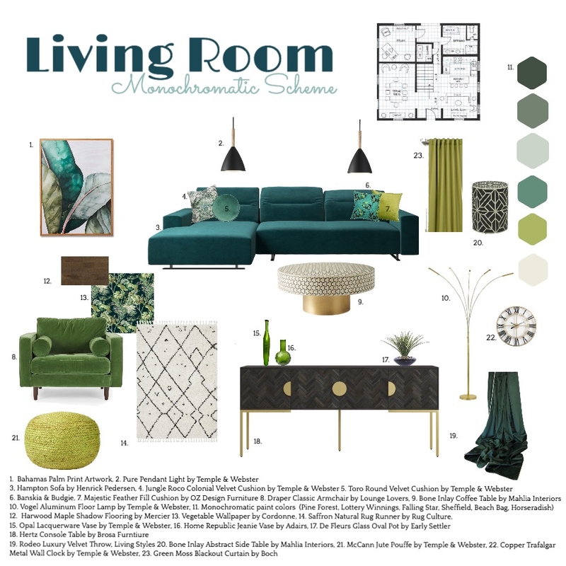 Monochromatic Living Room Mood Board by Lanaishar on Style Sourcebook