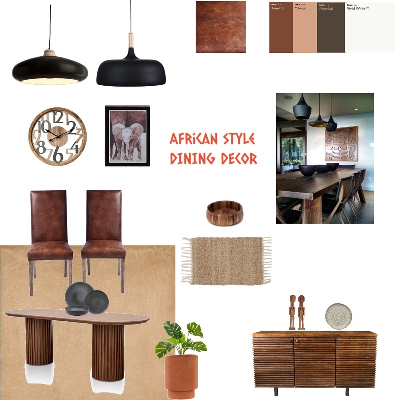 African Style Dining Decor Mood Board by RSD Interiors on Style Sourcebook