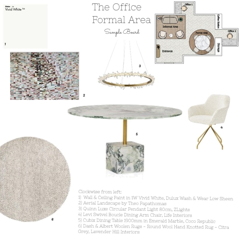 Module 12 - The Office Formal Area Mood Board by Life from Stone on Style Sourcebook