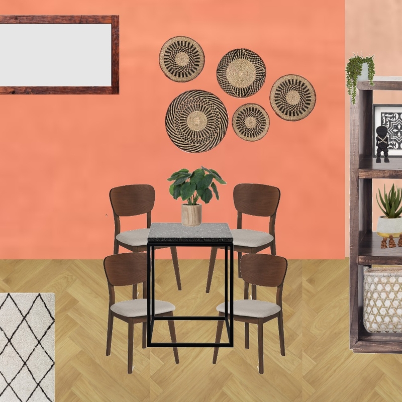 Julie Herbain dining room grevillia feature with baskets wall Mood Board by Laurenboyes on Style Sourcebook