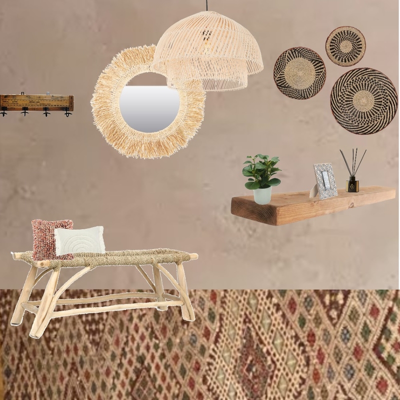 Julie Herbain Hallway wall with baskets and cushions Mood Board by Laurenboyes on Style Sourcebook